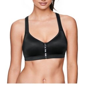 NWT PINK VS ULTIMATE FRONT-ZIP PUSH-UP SPORTS BRA